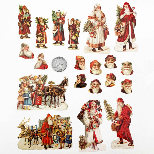 Mixed Santa Scraps Loose Christmas Paper Scrap Pack